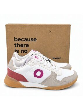 Womens White Fuchsia Sneaker EU 39 US 7 Gum Sole Retro Lace Up Colorblock ECOALF